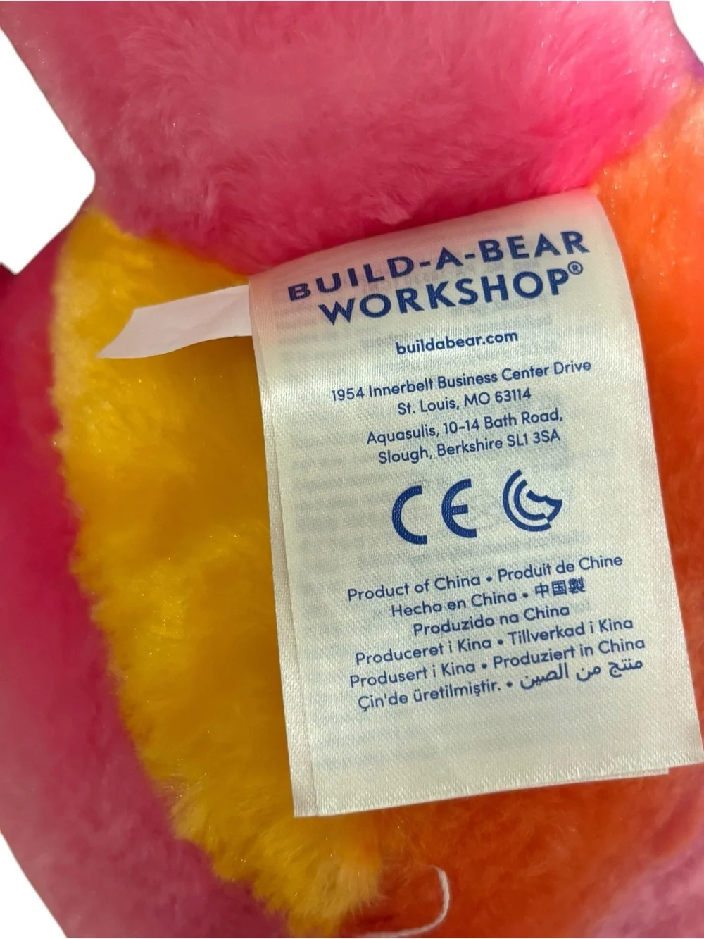 Build-A-Bear Multicolor Tie-Dye Bunny Plush - Orange yPink Yellow Purple